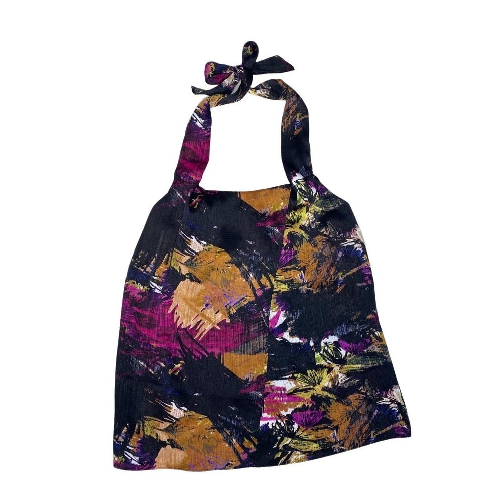 Ann Taylor Sz 6 print tie neck halter top NWT RV$78
